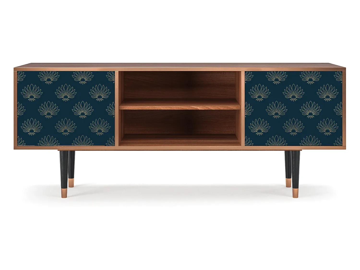 Móvel De Tv| Mueble de TV - 170х69х48 cm - T2 - Blue Lotus, Nogueira Castanho