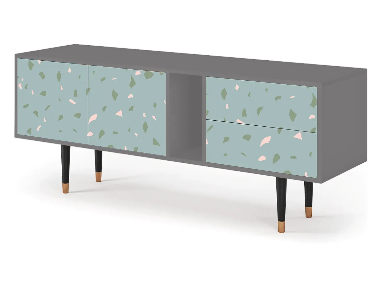 Móvel De Tv* Mueble de TV - 170х69х48 cm - T1 - Blue Drops, Cinza Cinzento
