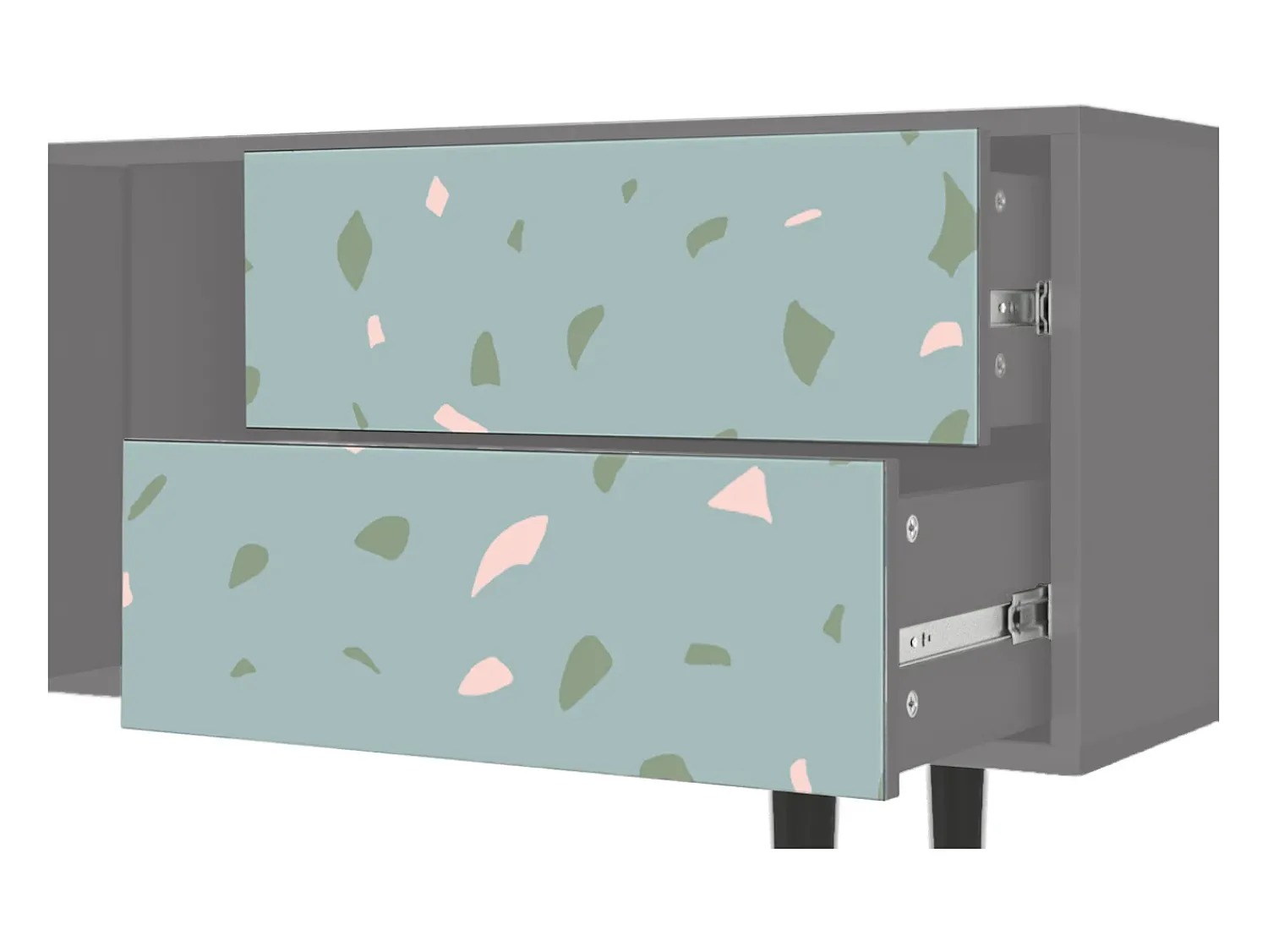 Móvel De Tv* Mueble de TV - 170х69х48 cm - T1 - Blue Drops, Cinza Cinzento