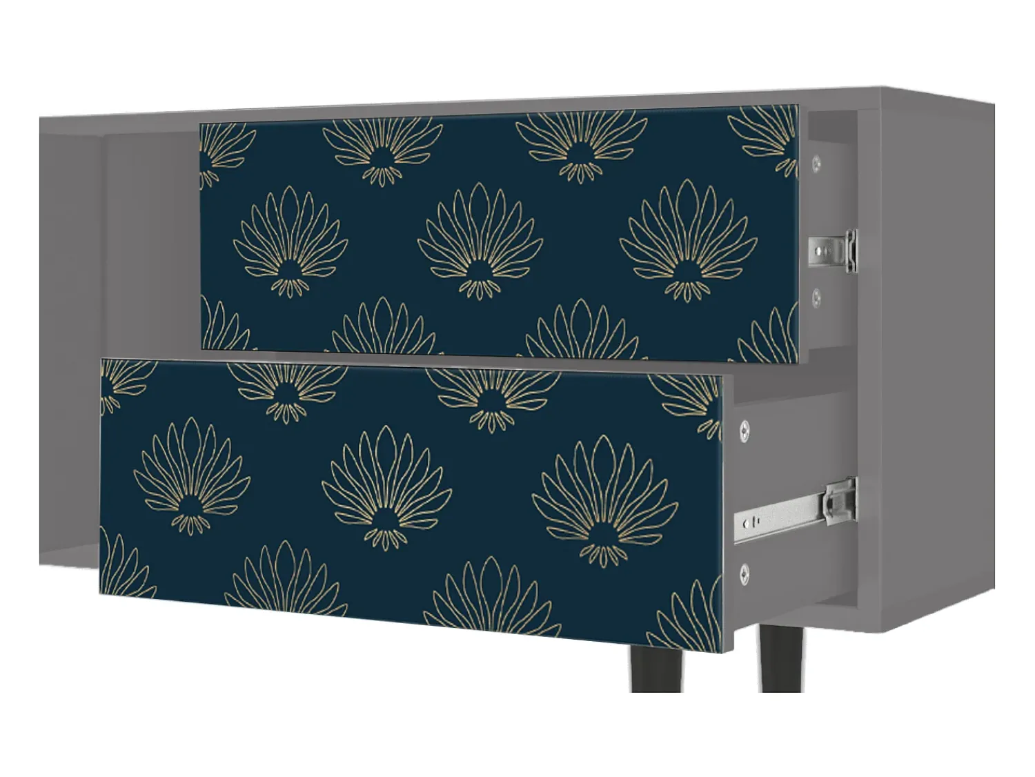 Móvel De Tv* Mueble de TV - 170х69х48 cm - T1 - Blue Lotus, Cinza Cinzento