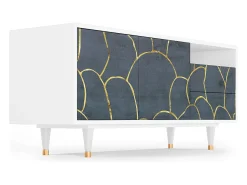 Discount Mueble de TV - 125х56х41 cm - T7 - Blue Lagoon, Branco Bege