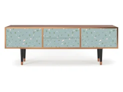 Móvel De Tv| Mueble de TV - 170х59х48 cm - T4 - Blue Drops, Nogueira Castanho