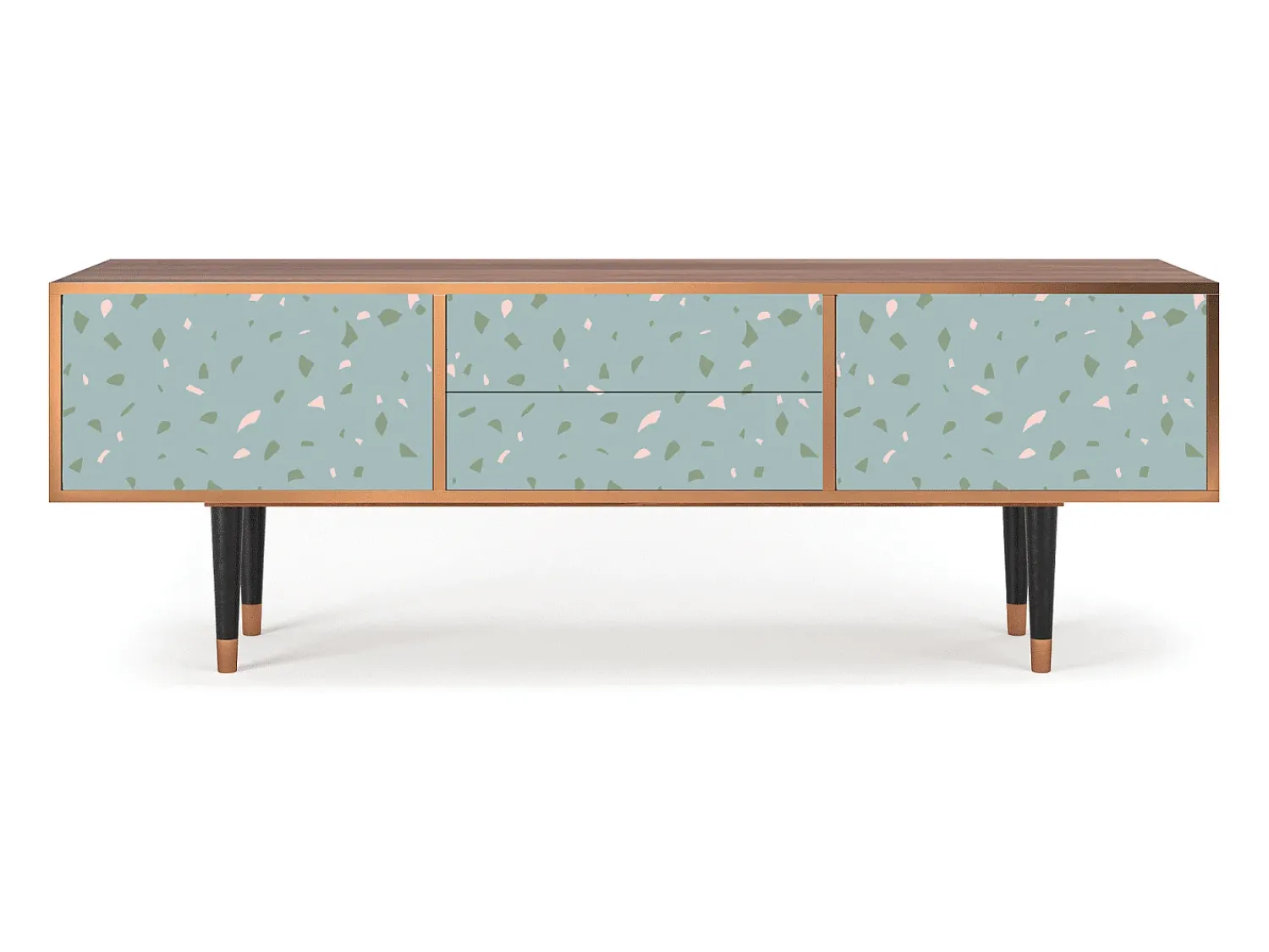 Móvel De Tv| Mueble de TV - 170х59х48 cm - T4 - Blue Drops, Nogueira Castanho