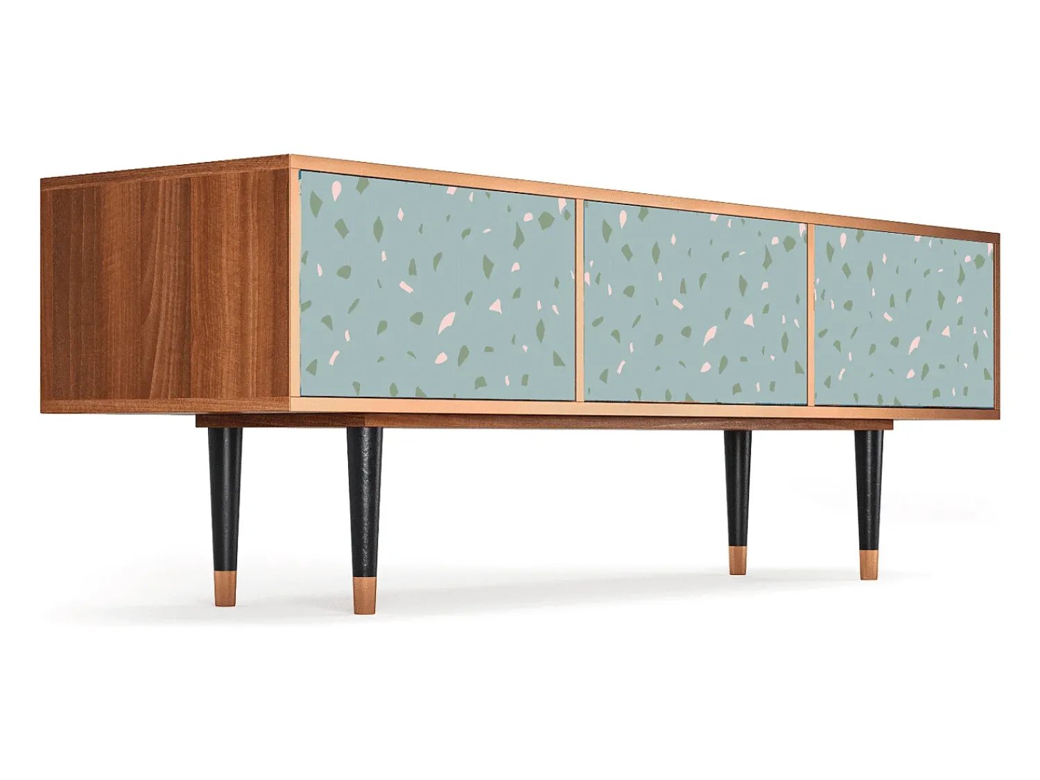 Móvel De Tv| Mueble de TV - 170х59х48 cm - T4 - Blue Drops, Nogueira Castanho