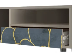 Móvel De Tv| Mueble de TV - 115х59х48 cm - T3 - Blue Lagoon, Areia Bege