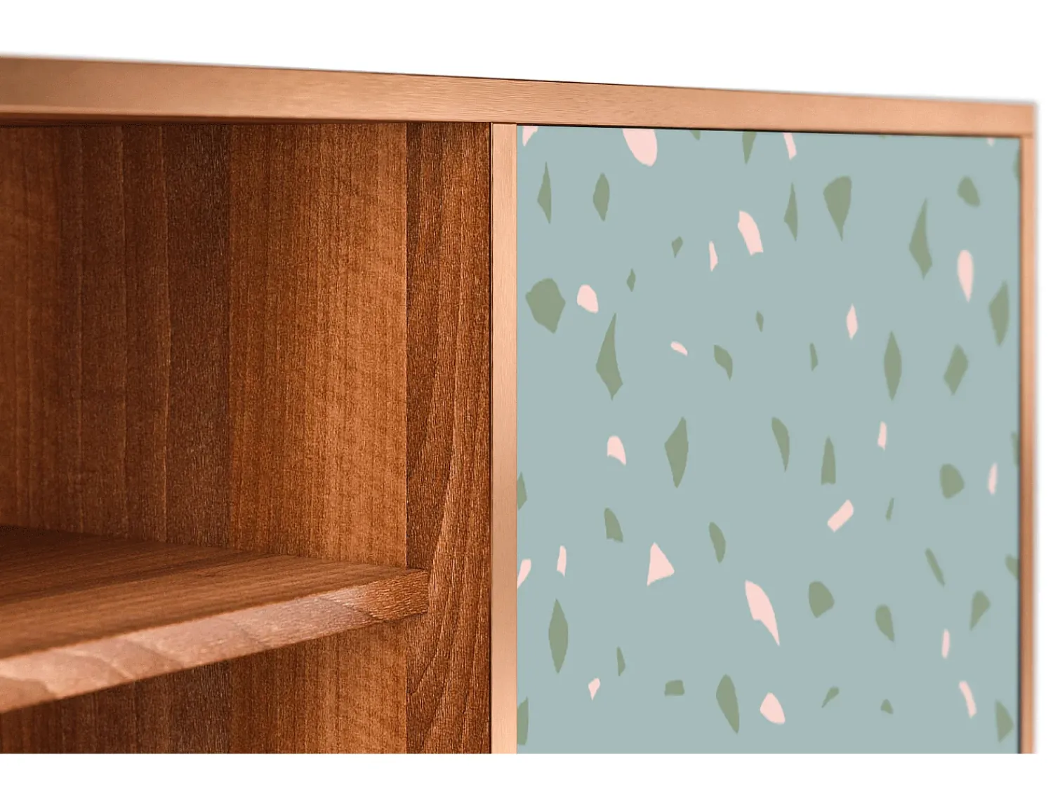 Móvel De Tv| Mueble de TV - 170х69х48 cm - T2 - Blue Drops, Nogueira Castanho