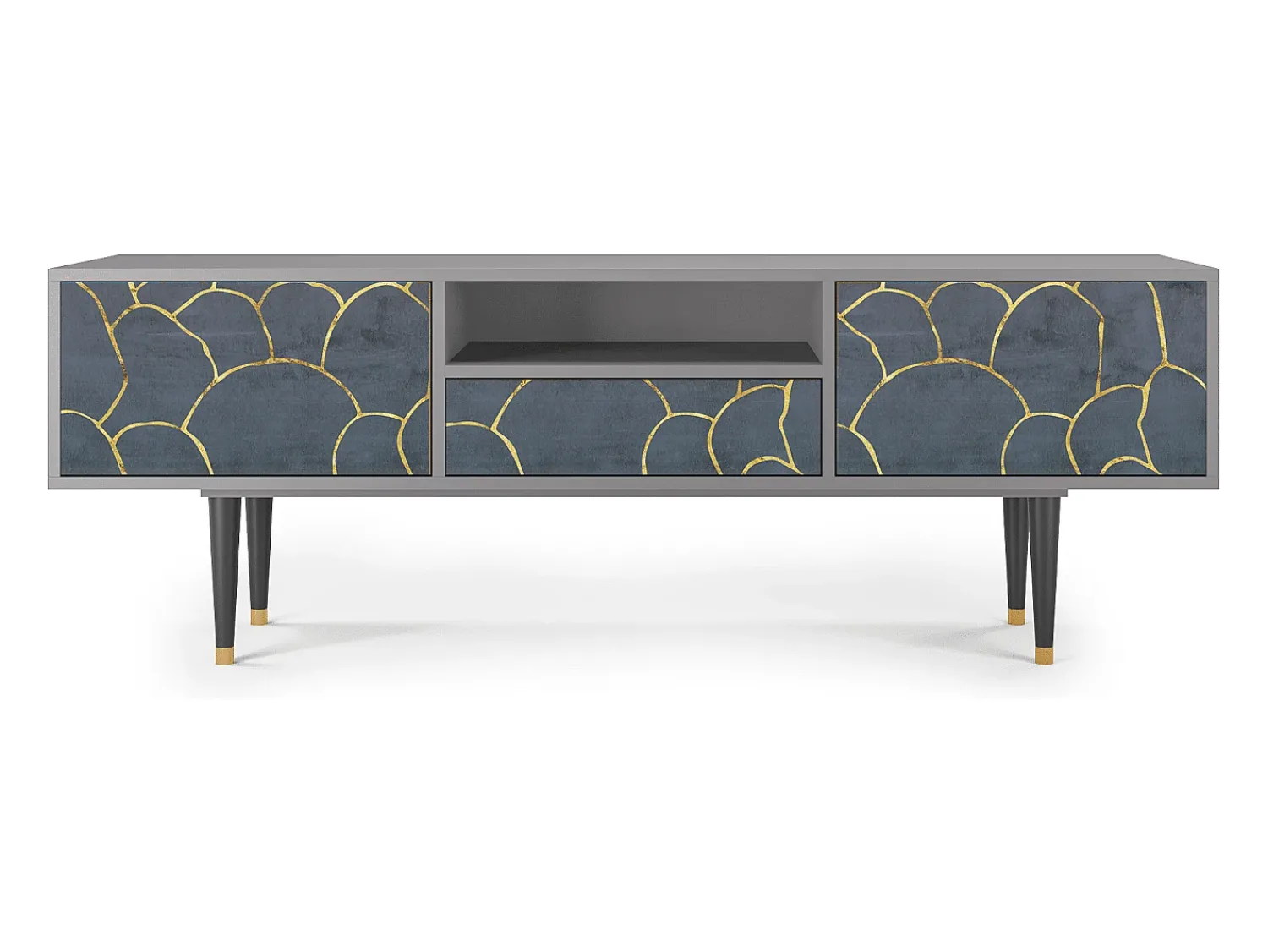 Móvel De Tv| Mueble de TV - 170х59х41 cm - T6 - Blue Lagoon, Cinza Cinzento