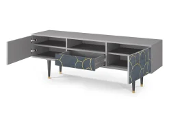 Móvel De Tv| Mueble de TV - 170х59х41 cm - T6 - Blue Lagoon, Cinza Cinzento