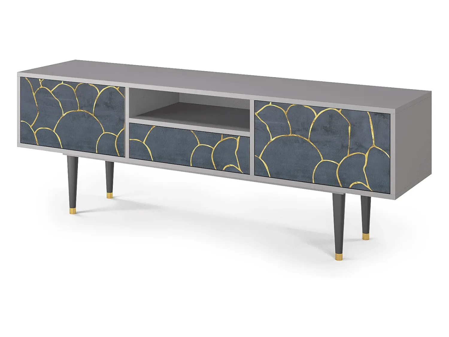 Móvel De Tv| Mueble de TV - 170х59х41 cm - T6 - Blue Lagoon, Cinza Cinzento