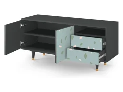 Discount Mueble de TV - 125х56х41 cm - T7 - Blue Drops, Antracite Cinza antracite