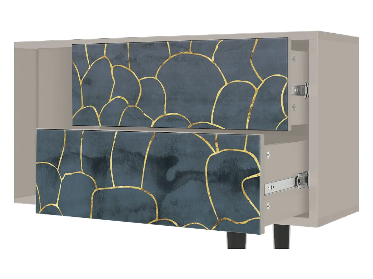 Móvel De Tv* Mueble de TV - 170х69х48 cm - T1 - Blue Lagoon, Areia Bege