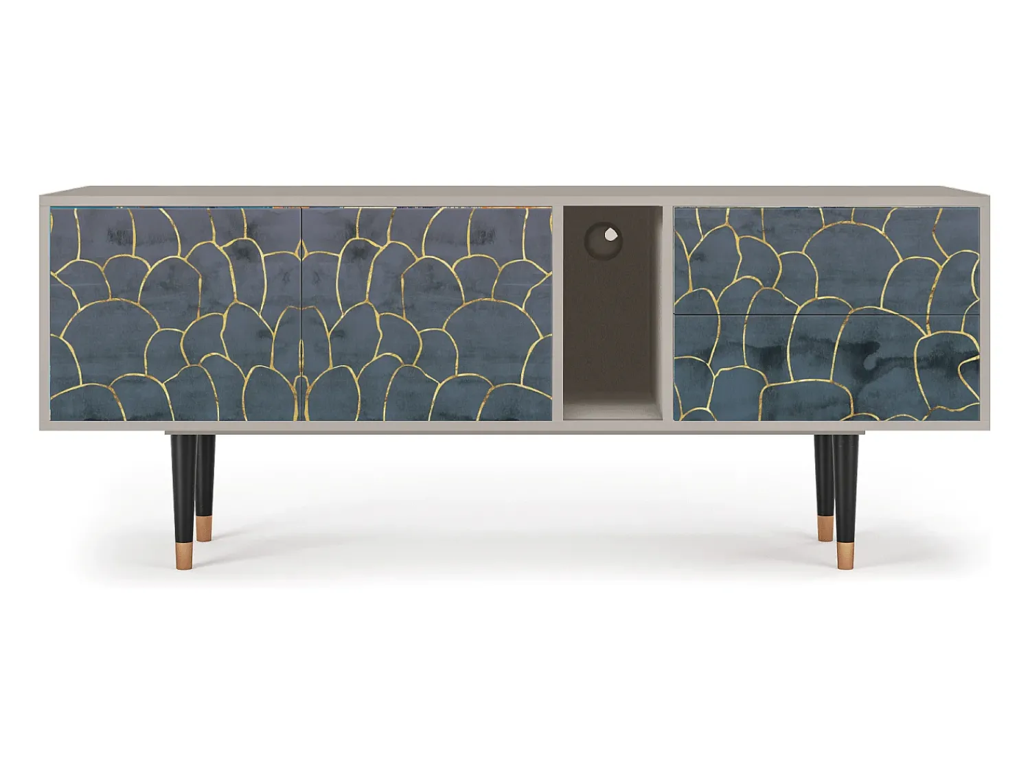 Móvel De Tv* Mueble de TV - 170х69х48 cm - T1 - Blue Lagoon, Areia Bege