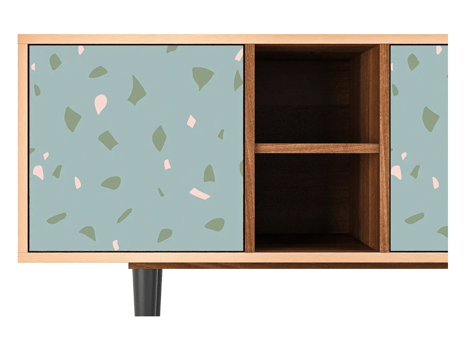 Discount Mueble de TV - 150х69х41 cm - T5 - Blue Drops, Nogueira Castanho