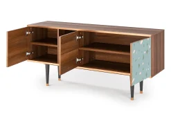 Discount Mueble de TV - 150х69х41 cm - T5 - Blue Drops, Nogueira Castanho