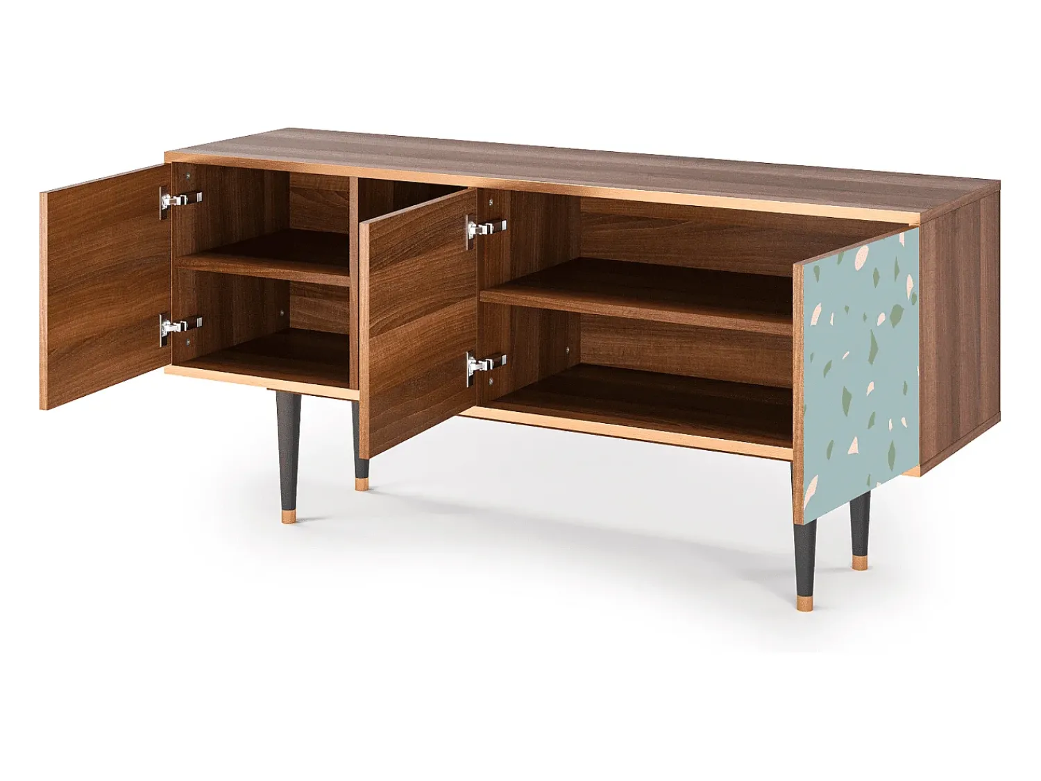 Discount Mueble de TV - 150х69х41 cm - T5 - Blue Drops, Nogueira Castanho