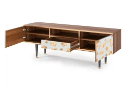 Móvel De Tv| Mueble de TV - 170х59х41 cm - T6 - Blue Giraffe, Nogueira Castanho