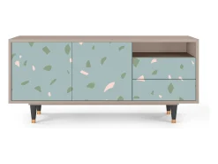Clearance Mueble de TV - 125х56х41 cm - T7 - Blue Drops, Latte Bege