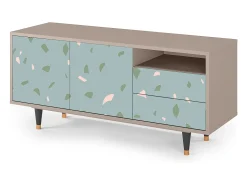 Clearance Mueble de TV - 125х56х41 cm - T7 - Blue Drops, Latte Bege