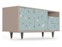 Clearance Mueble de TV - 125х56х41 cm - T7 - Blue Drops, Latte Bege