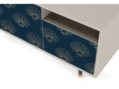 Móvel De Tv* Mueble de TV - 125х56х41 cm - T7 - Blue Lotus, Areia Bege