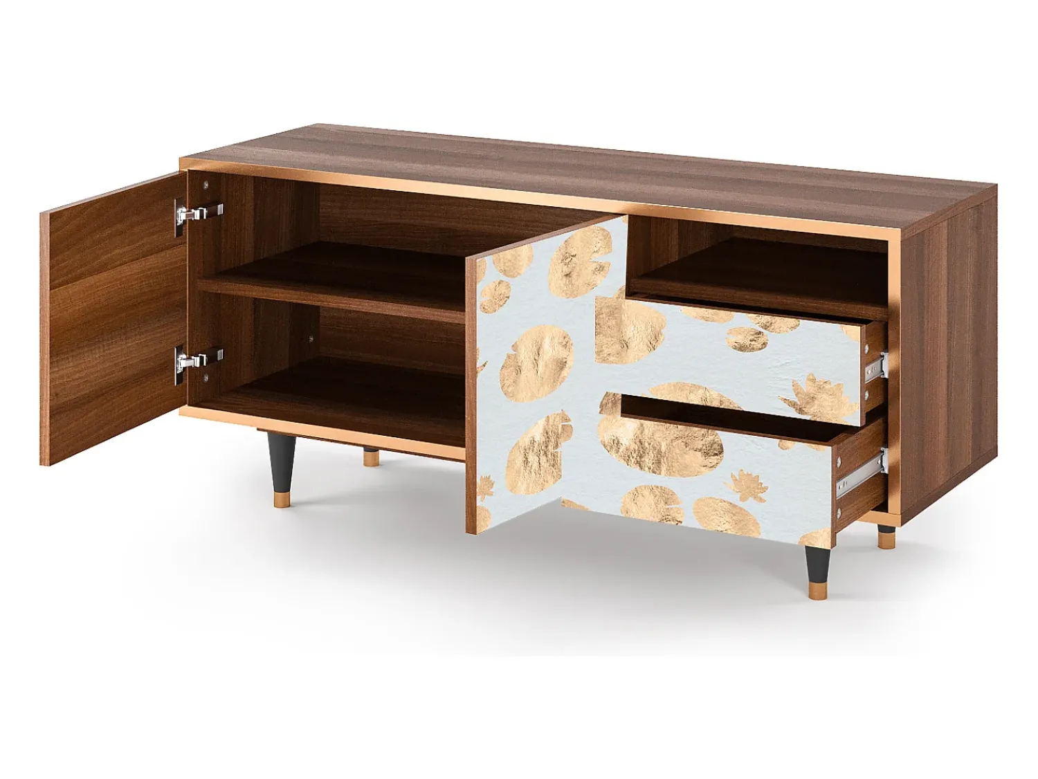 Hot Mueble de TV - 125х56х41 cm - T7 - Blue Giraffe, Nogueira Castanho
