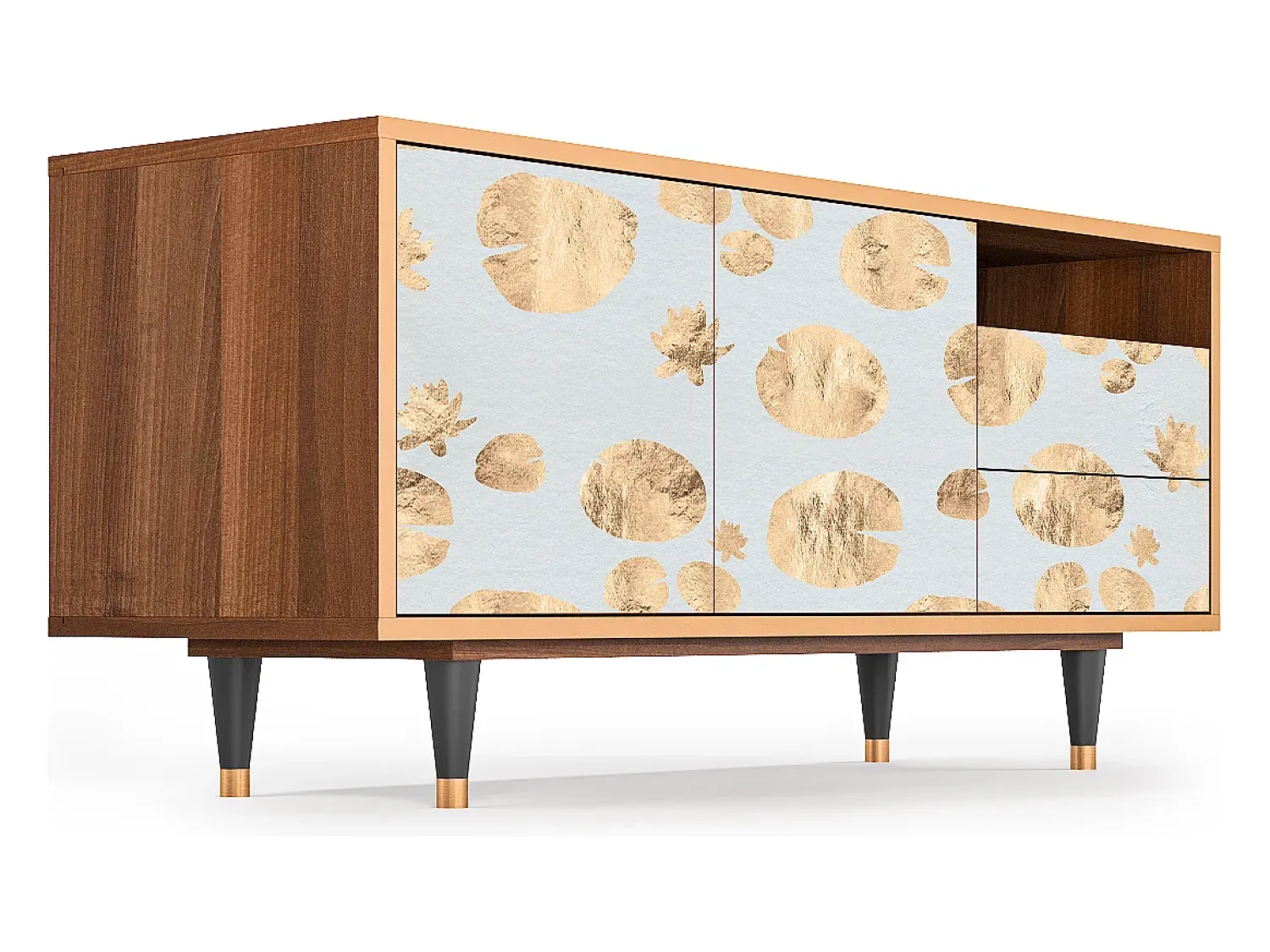 Hot Mueble de TV - 125х56х41 cm - T7 - Blue Giraffe, Nogueira Castanho