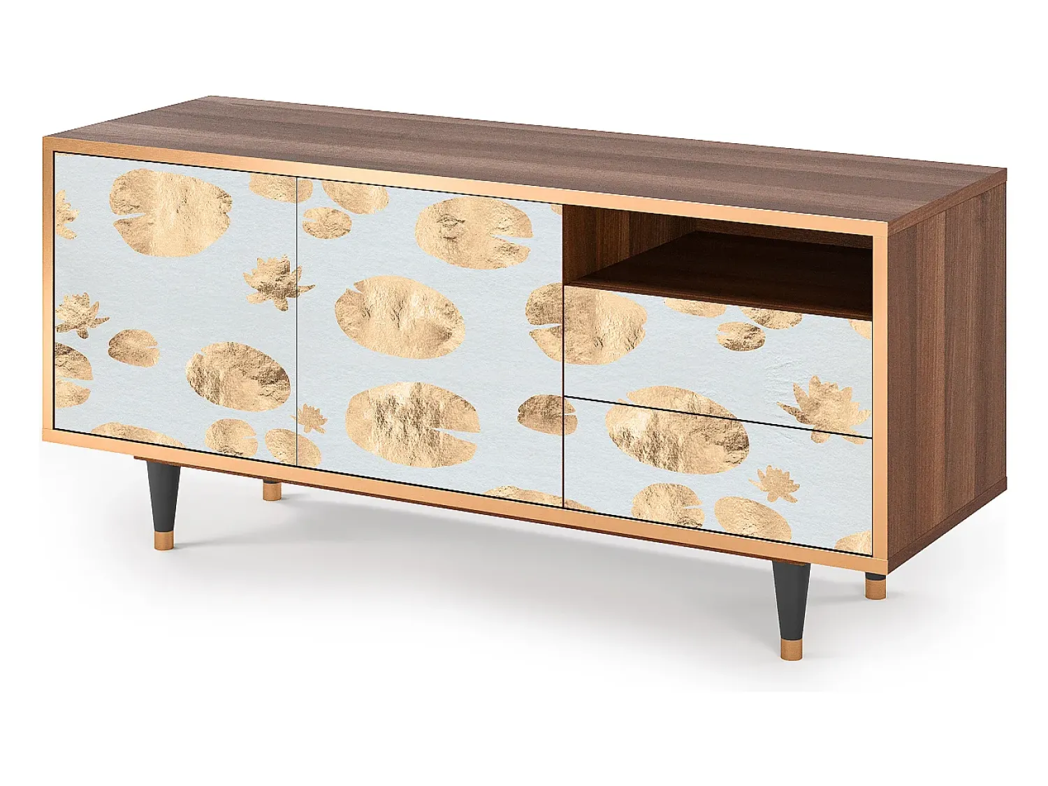 Hot Mueble de TV - 125х56х41 cm - T7 - Blue Giraffe, Nogueira Castanho
