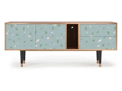 Móvel De Tv| Mueble de TV - 170х69х48 cm - T1 - Blue Drops, Nogueira Castanho