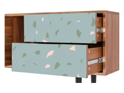 Móvel De Tv| Mueble de TV - 170х69х48 cm - T1 - Blue Drops, Nogueira Castanho