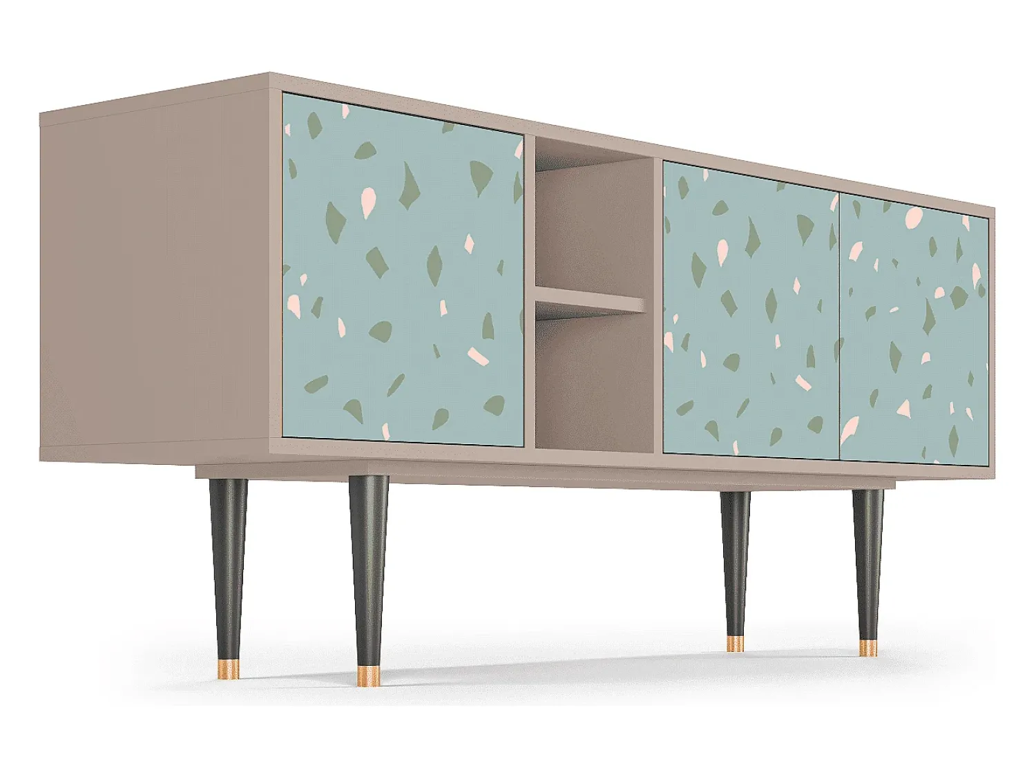 Móvel De Tv| Mueble de TV - 150х69х41 cm - T5 - Blue Drops, Latte Bege