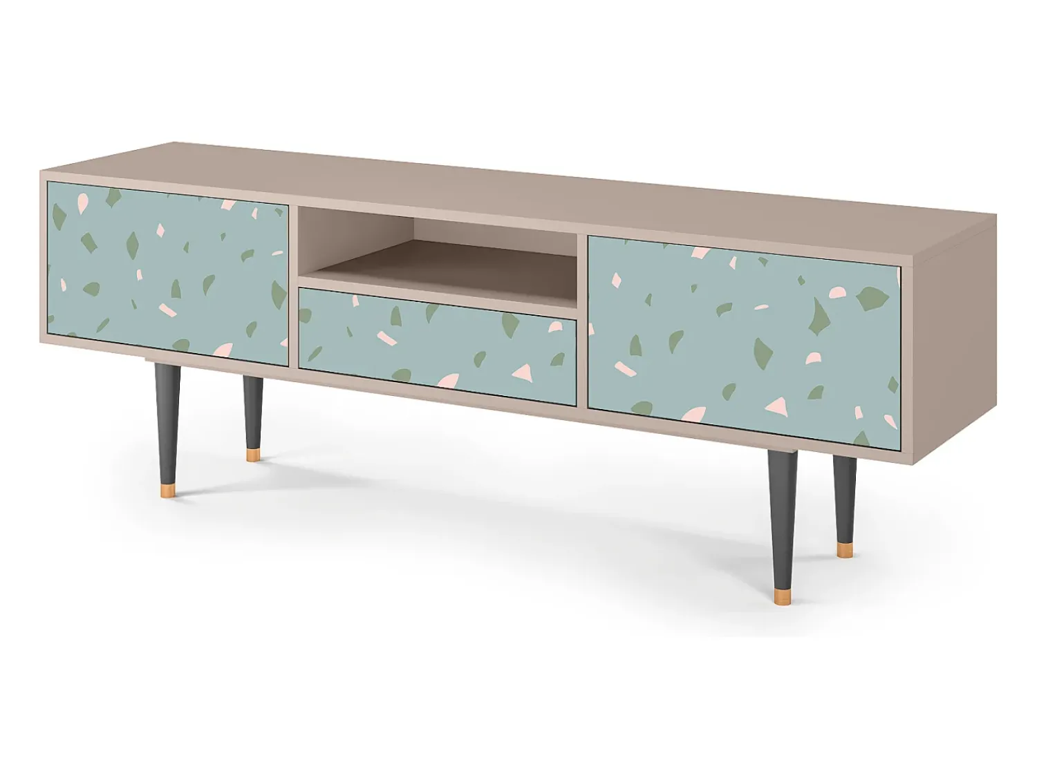 Móvel De Tv* Mueble de TV - 170х59х41 cm - T6 - Blue Drops, Areia Bege