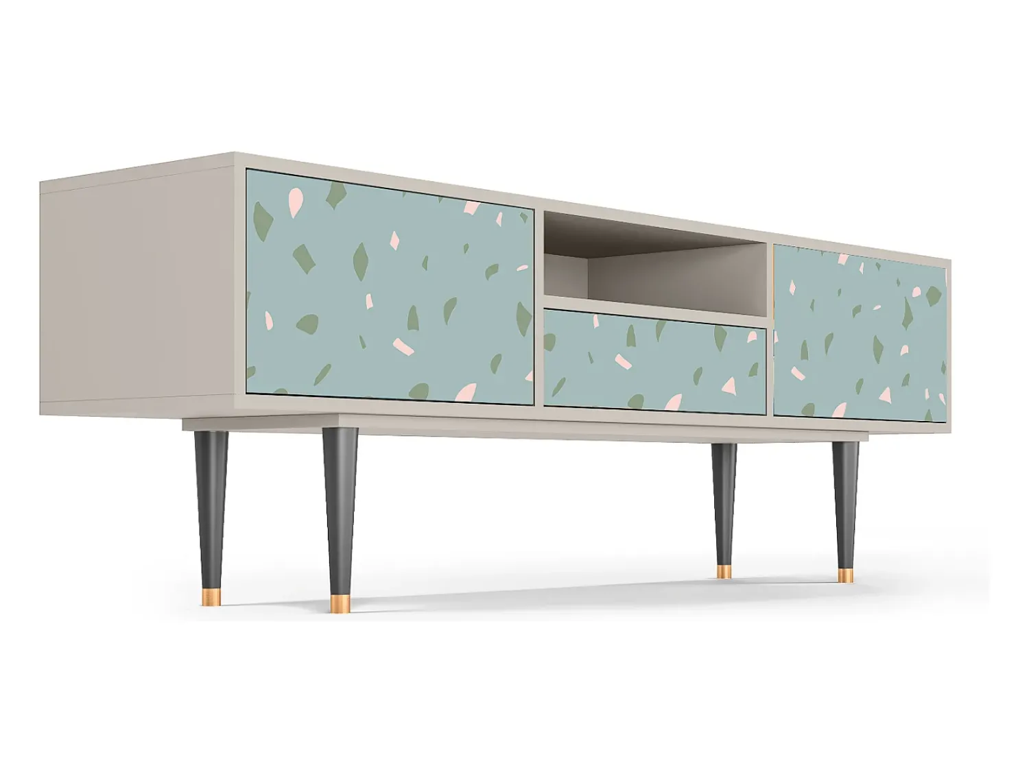 Móvel De Tv* Mueble de TV - 170х59х41 cm - T6 - Blue Drops, Areia Bege
