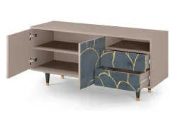 Móvel De Tv* Mueble de TV - 125х56х41 cm - T7 - Blue Lagoon, Latte Bege