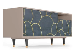 Móvel De Tv* Mueble de TV - 125х56х41 cm - T7 - Blue Lagoon, Latte Bege