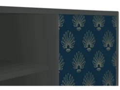 Móvel De Tv| Mueble de TV - 170х69х48 cm - T2 - Blue Lotus, Antracite Cinza antracite