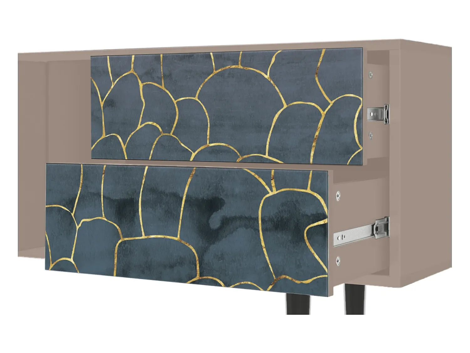 Móvel De Tv* Mueble de TV - 170х69х48 cm - T1 - Blue Lagoon, Latte Bege