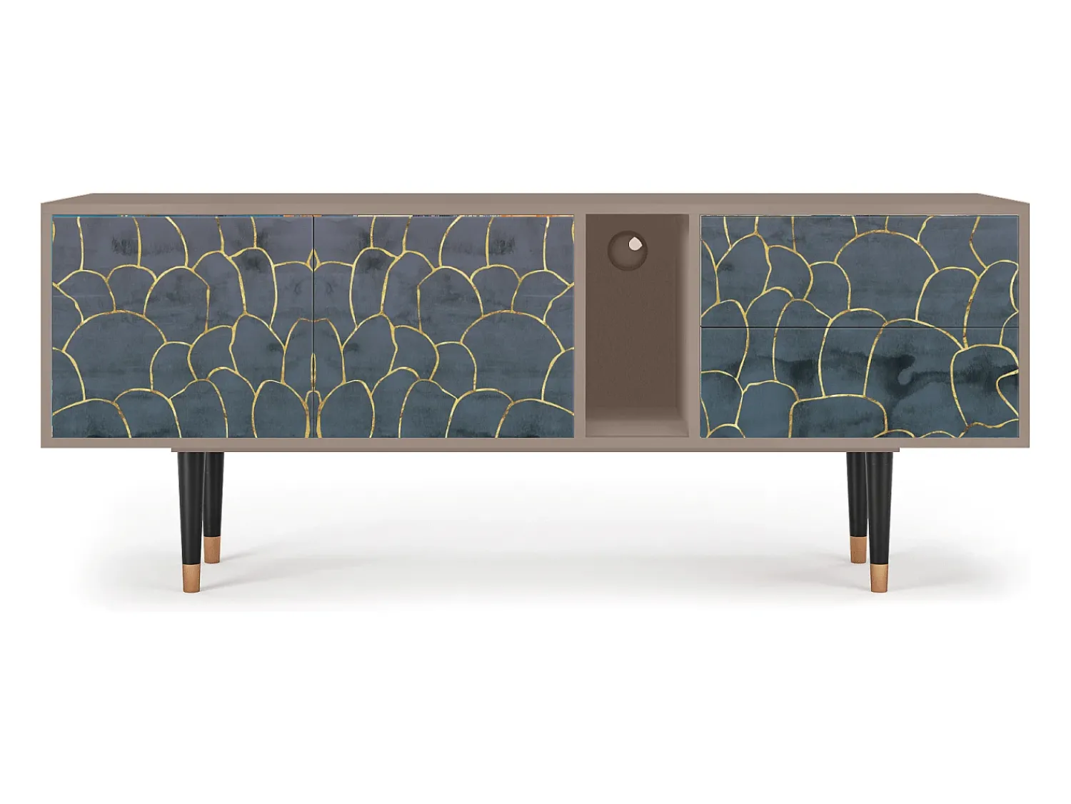 Móvel De Tv* Mueble de TV - 170х69х48 cm - T1 - Blue Lagoon, Latte Bege