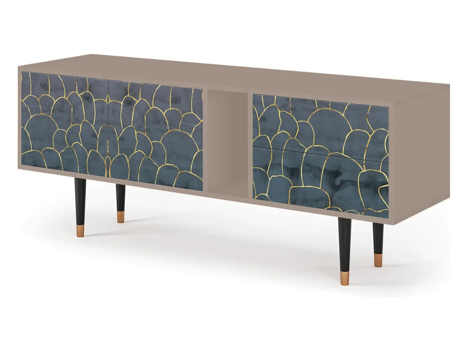 Móvel De Tv* Mueble de TV - 170х69х48 cm - T1 - Blue Lagoon, Latte Bege