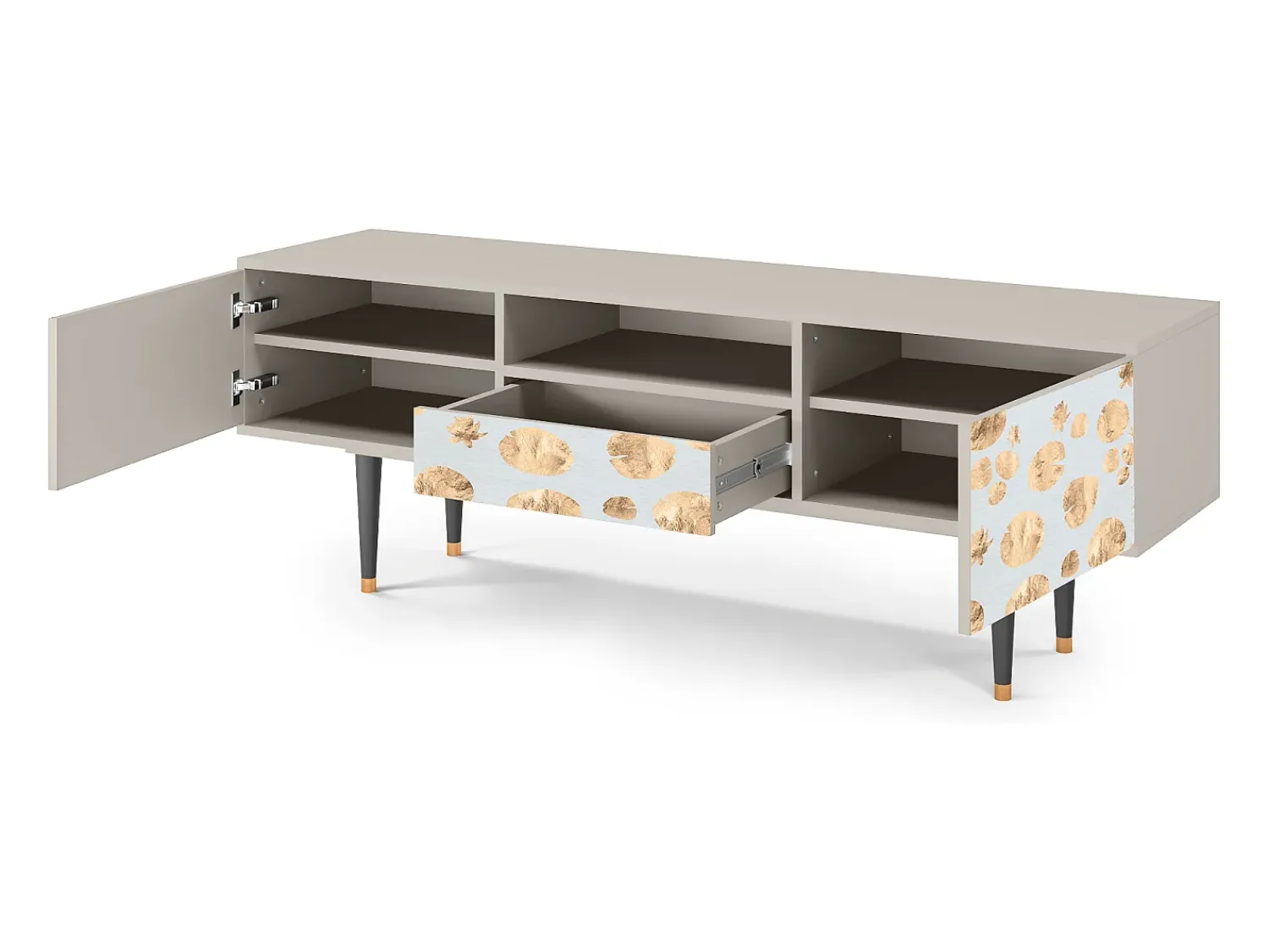 Móvel De Tv| Mueble de TV - 170х59х41 cm - T6 - Blue Giraffe, Areia Bege
