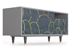 Móvel De Tv* Mueble de TV - 125х56х41 cm - T7 - Blue Lagoon, Cinza Cinzento