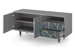 Móvel De Tv* Mueble de TV - 125х56х41 cm - T7 - Blue Lagoon, Cinza Cinzento
