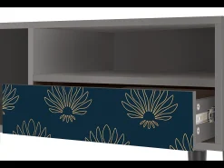 Móvel De Tv* Mueble de TV - 115х59х48 cm - T3 - Blue Lotus, Cinza Cinzento