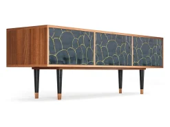 Móvel De Tv* Mueble de TV - 170х59х48 cm - T4 - Blue Lagoon, Nogueira Castanho