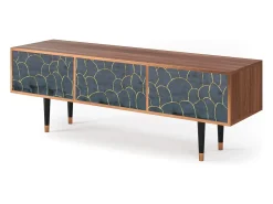 Móvel De Tv* Mueble de TV - 170х59х48 cm - T4 - Blue Lagoon, Nogueira Castanho