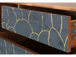 Móvel De Tv* Mueble de TV - 170х59х48 cm - T4 - Blue Lagoon, Nogueira Castanho