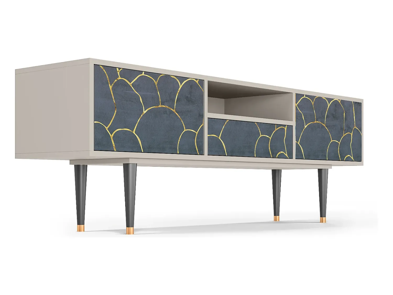 Móvel De Tv| Mueble de TV - 170х59х41 cm - T6 - Blue Lagoon, Areia Bege