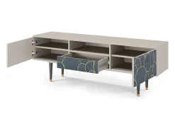Móvel De Tv| Mueble de TV - 170х59х41 cm - T6 - Blue Lagoon, Areia Bege