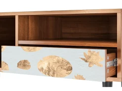 Móvel De Tv| Mueble de TV - 115х59х48 cm - T3 - Blue Giraffe, Nogueira Castanho