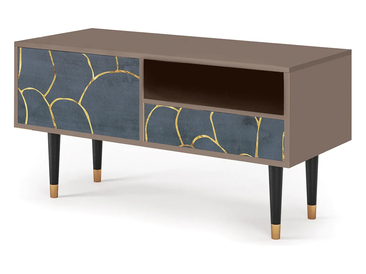 Mueble de TV - 115х59х48 cm - T3 - Blue Lagoon, Latte Bege