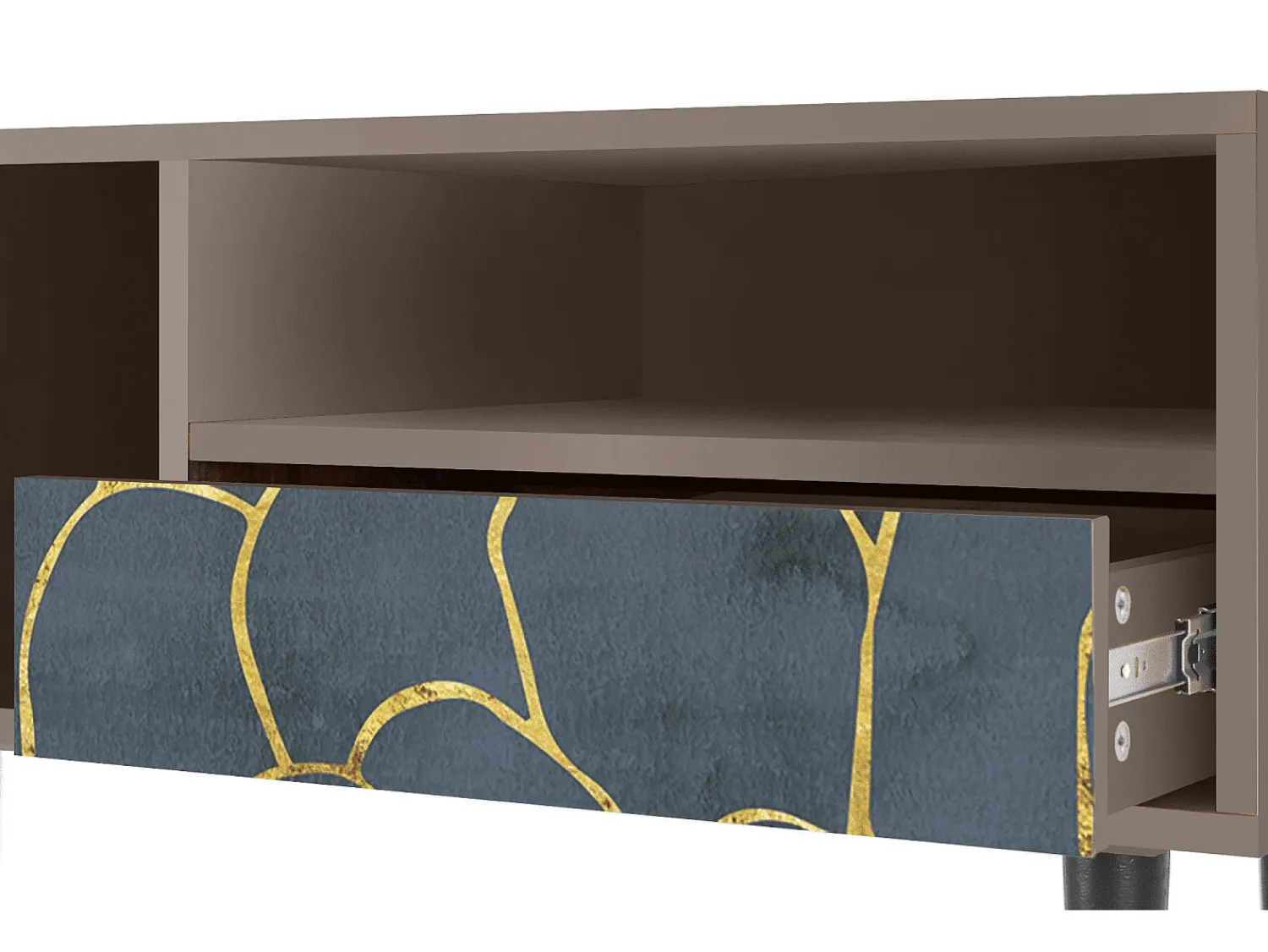Mueble de TV - 115х59х48 cm - T3 - Blue Lagoon, Latte Bege